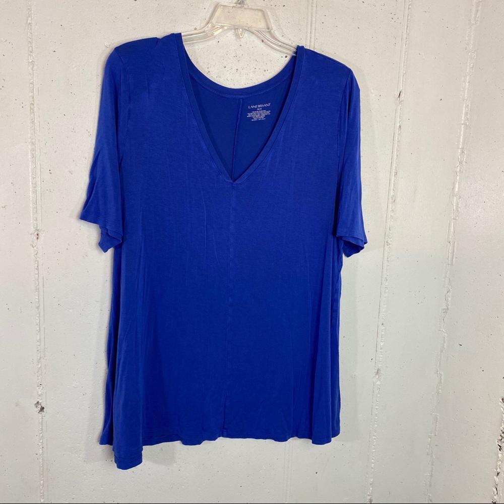 Lane Bryant 22/24 Blue Swing V-Neck Top